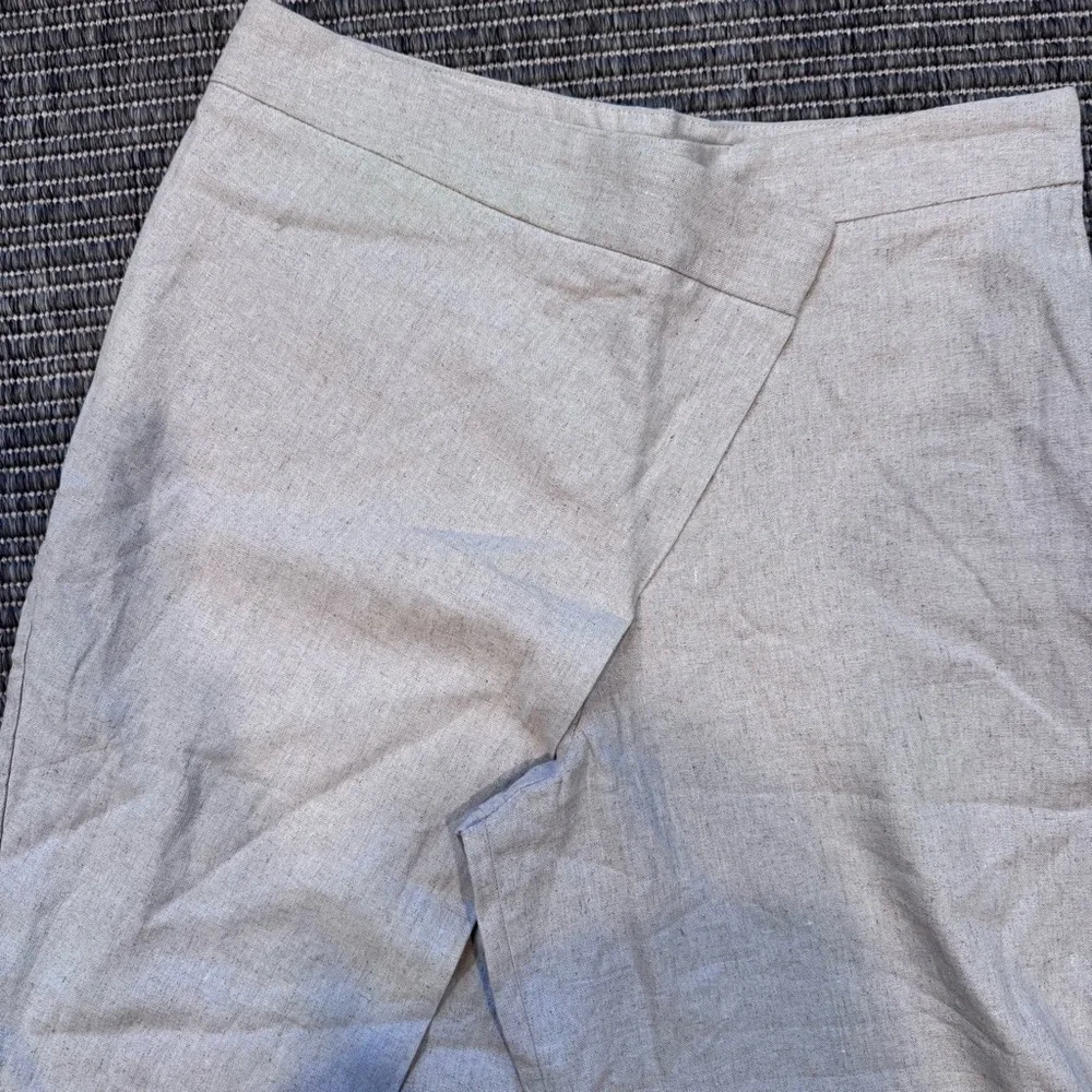 Zara Women Linen-Blend Pareo Trousers
